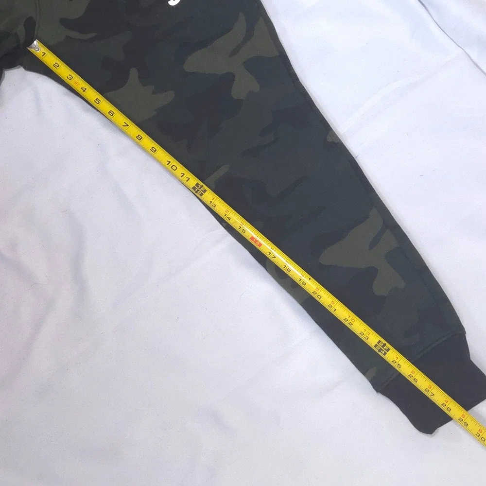 Hollister Camo Fleece Joggers Mens L Sweatpants Green Drawstring Logo Comfy
